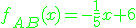 \color{Green}f_{AB}(x)=-\frac{1}{5}x+6